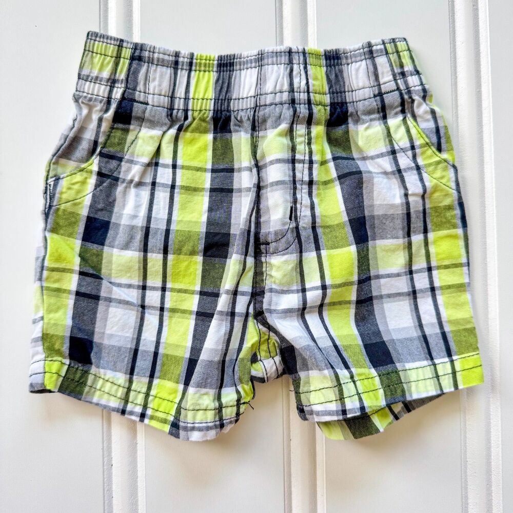 4/$10 - Garanimals Baby Boys Cotton Plaid Shorts | 3-6 Months